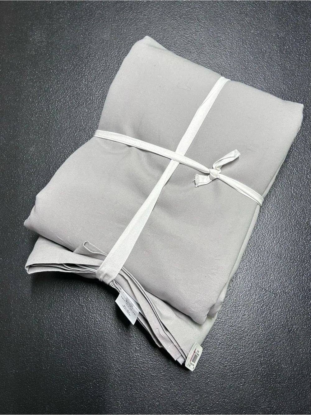 Pottery Barn Emma Ribbon Trim Blackout Curtain Gray w/ White Trim 52